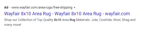 Google Search Ad example