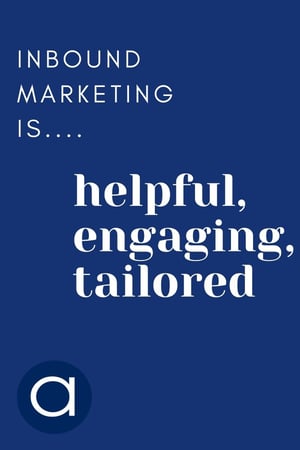 the words "is... helpful, engaging, tailored" with a blue background