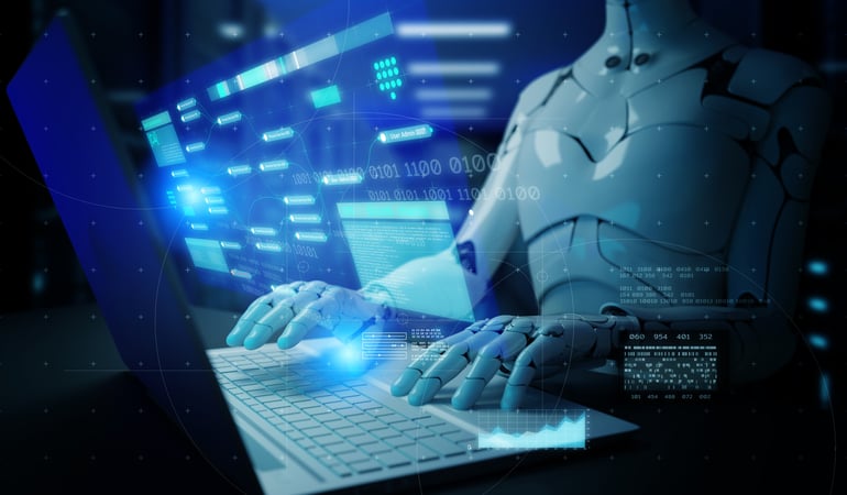 AI automated digital technology graphic