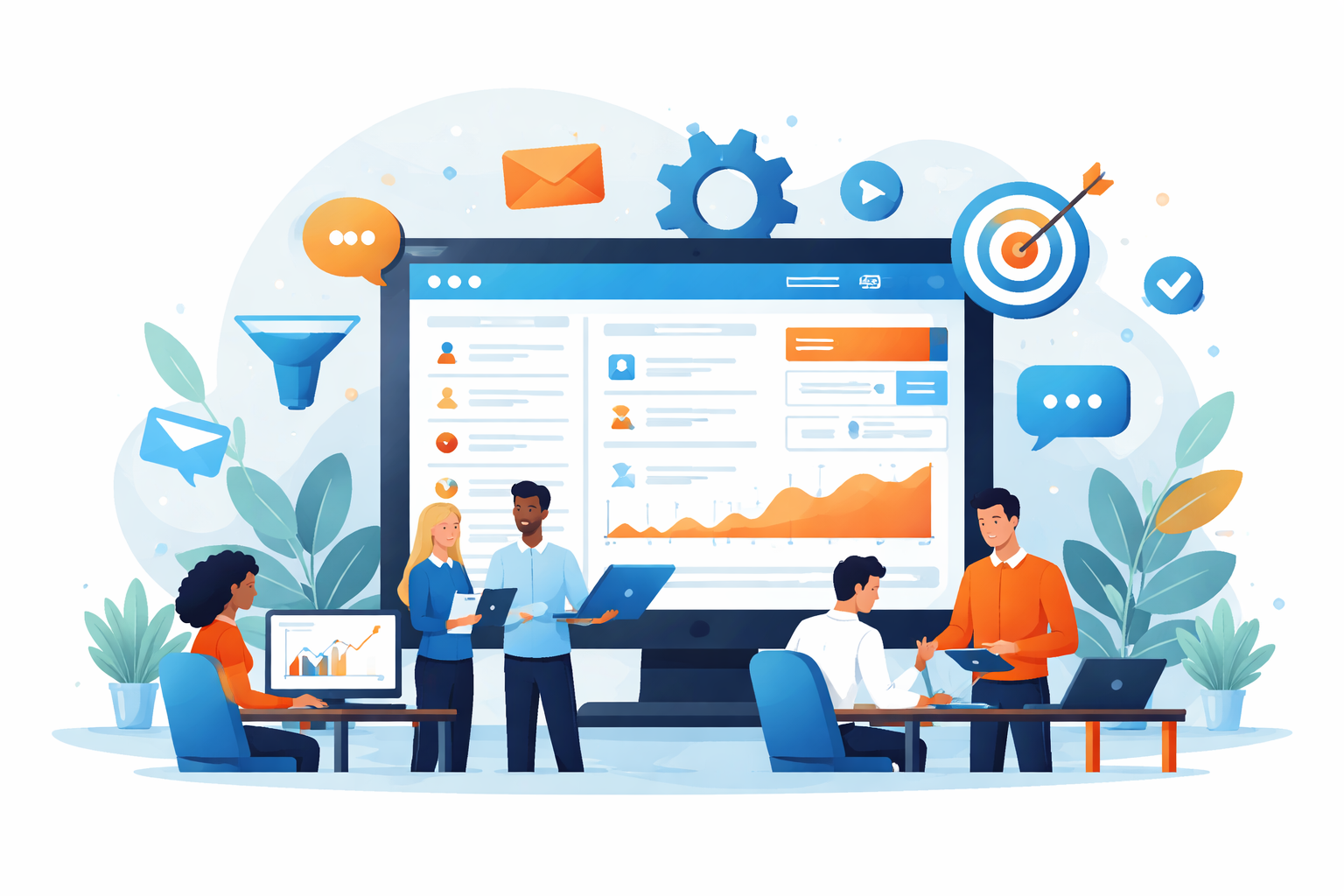 Teams of people working on HubSpot CMS. 